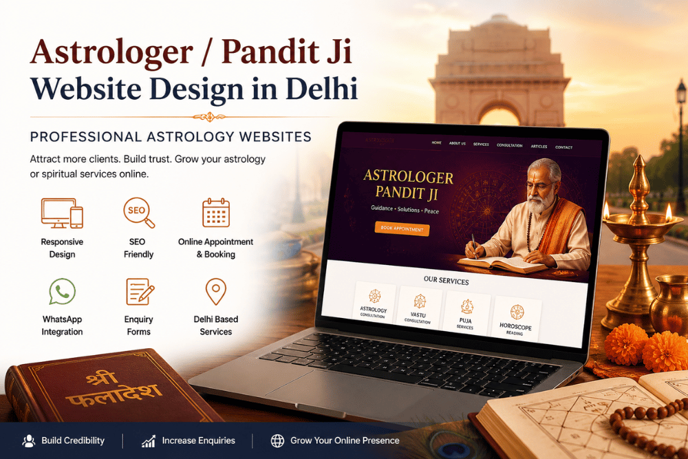 Astrologer website design in Delhi for Pandit Ji and astrology services