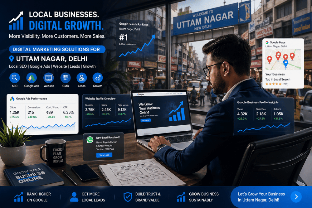 Digital marketing company in Uttam Nagar helping local businesses generate leads