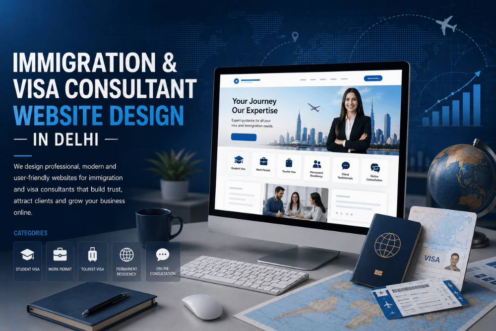 Immigration and visa consultant website design in Delhi for professional visa agencies and immigration consultants