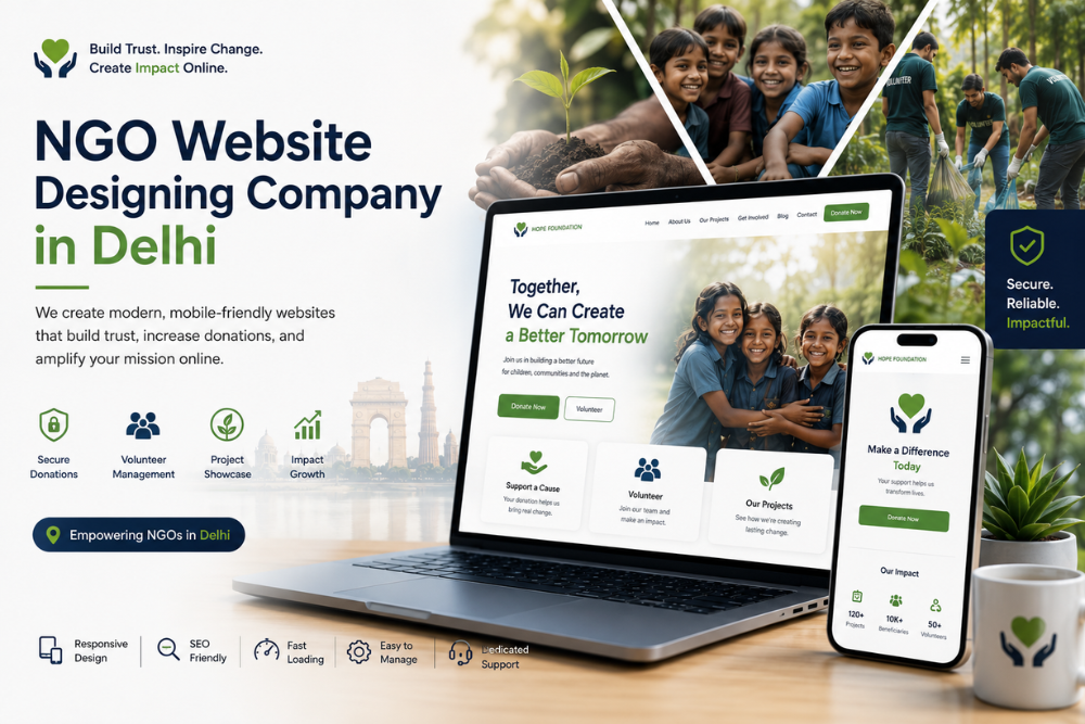 Professional NGO website designing company in Delhi for charities and trusts