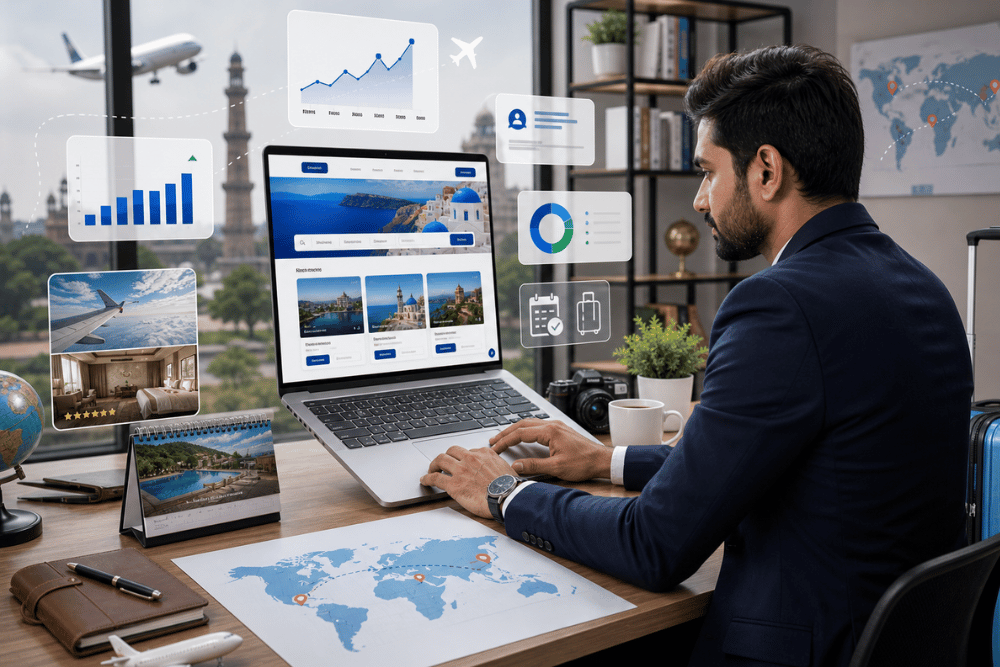 Professional travel website design and booking portal development for travel agencies in Delhi