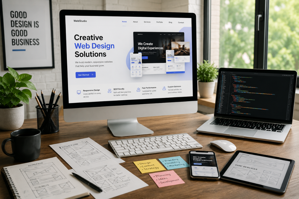Website Designing Company in Laxmi Nagar Delhi creating a modern business website