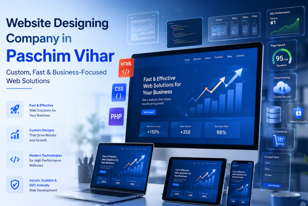 Professional website designing company in Paschim Vihar building SEO-friendly business websites