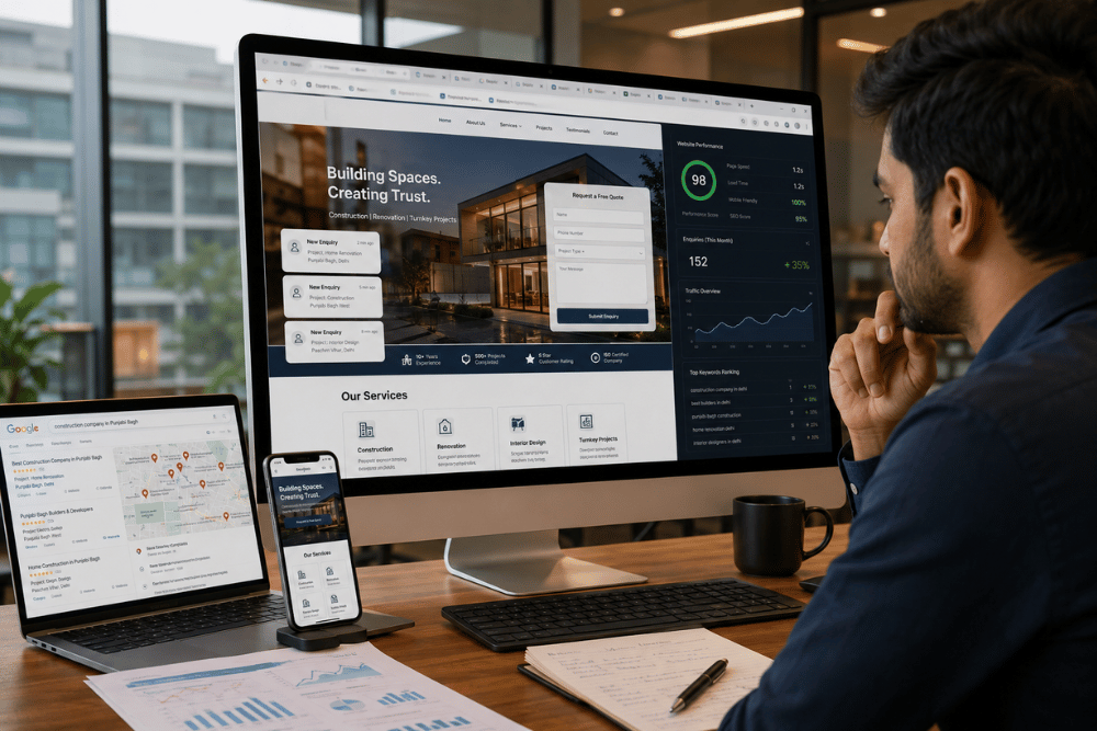 Professional business website helping local businesses grow in Punjabi Bagh