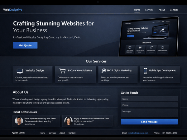 Website Designing Company in Vikaspuri – Delhi Web Designing for High-Converting Websites