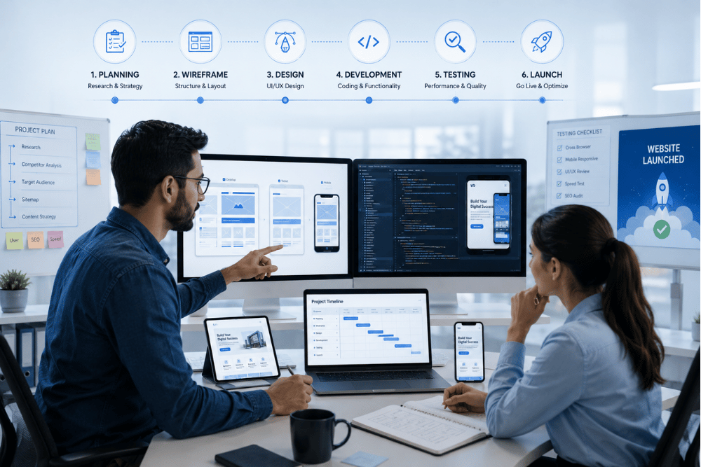 Website development timeline planning for business website project