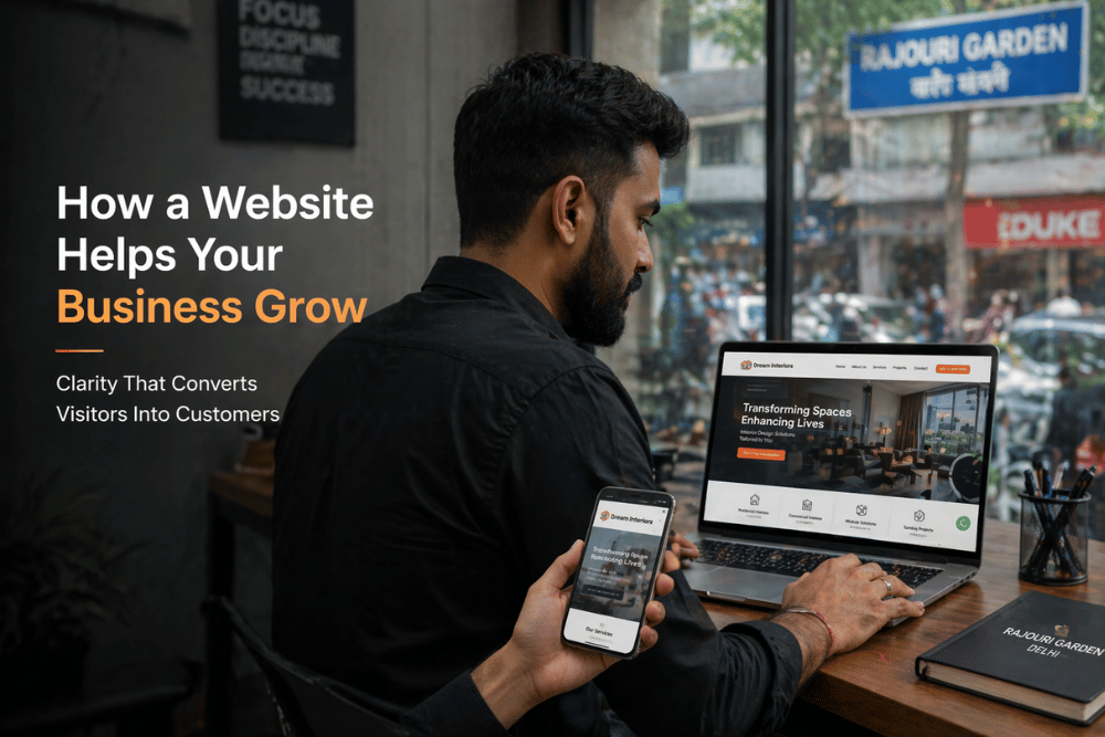 Professional website designing in Rajouri Garden Delhi helping local businesses grow online