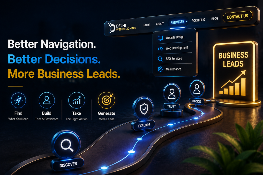 Website navigation design showing how customers move through business pages