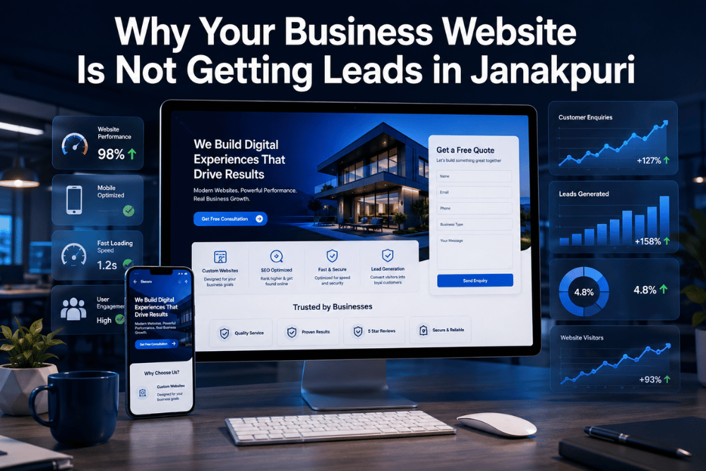 Why Your Business Website Is Not Getting Leads in Janakpuri – Common Website Conversion Problems