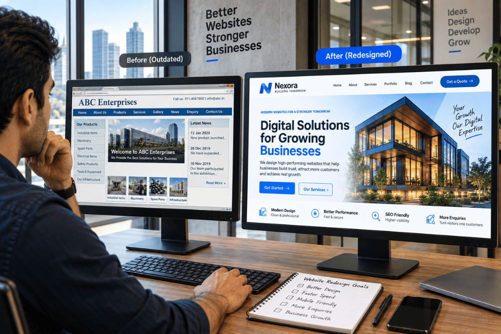 Business website redesign with a modern responsive website layout