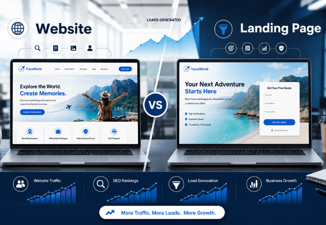 Website vs Landing Page: Which Generates More Leads for Small Businesses?