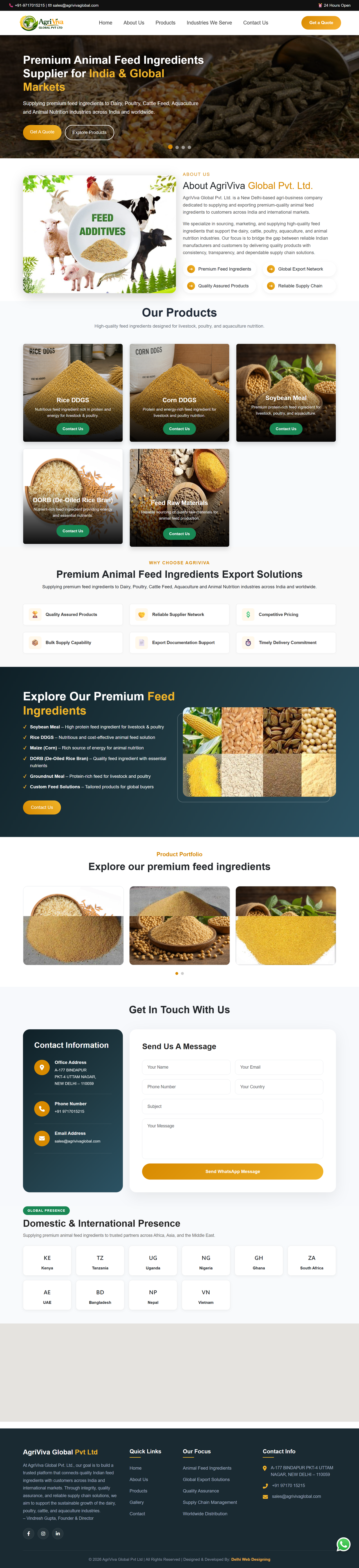 AgriViva Global Landing Page Design